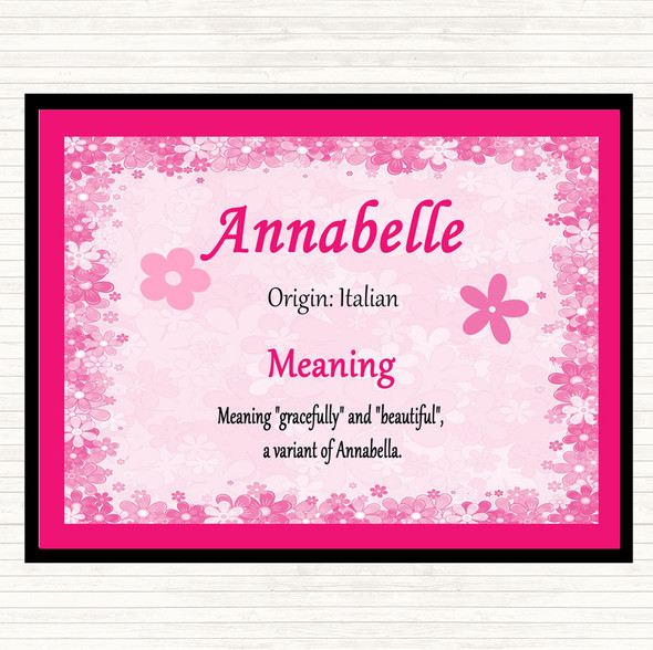 Annabelle Name Meaning Placemat Pink