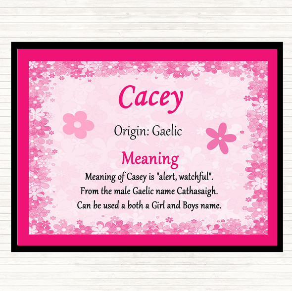 Cacey Name Meaning Placemat Pink