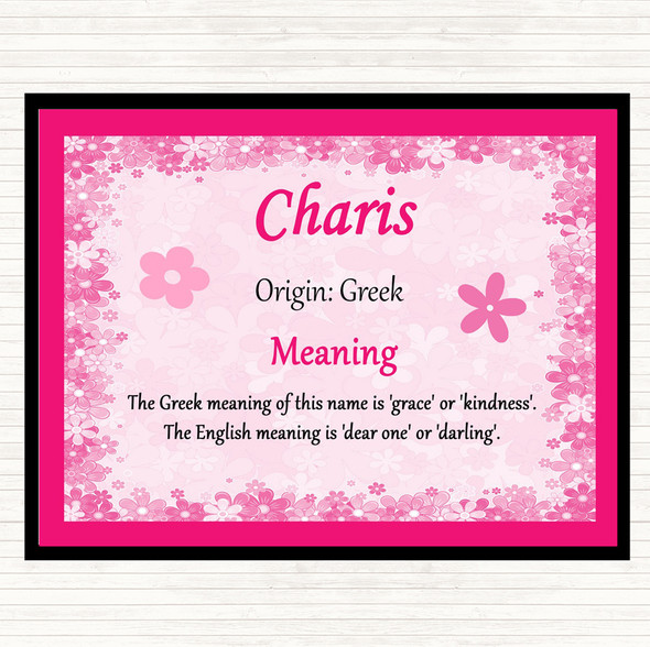 Charis Name Meaning Placemat Pink