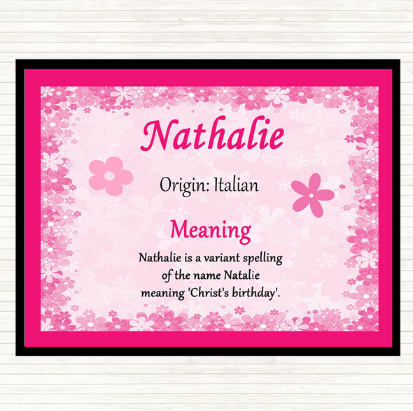 Nathalie Name Meaning Placemat Pink