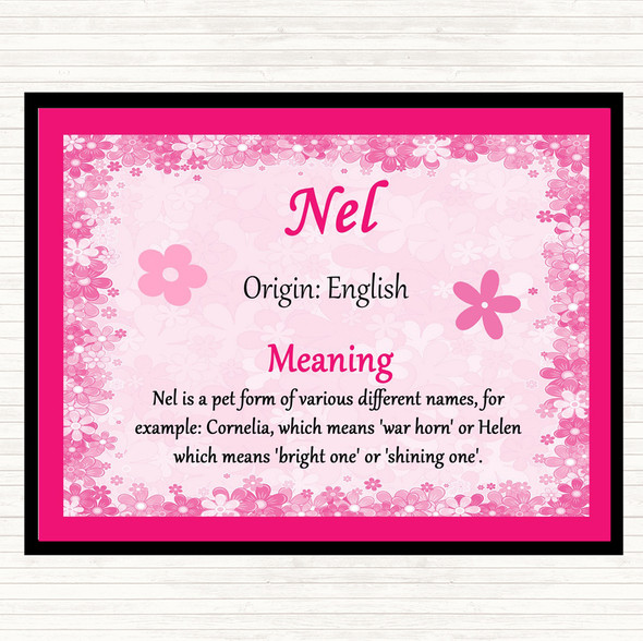 Nel Name Meaning Placemat Pink