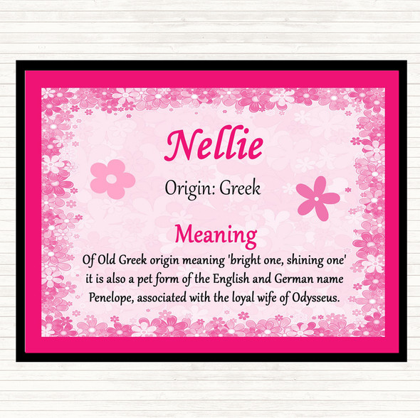 Nellie Name Meaning Placemat Pink