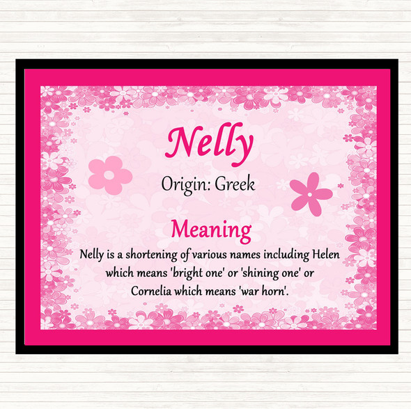 Nelly Name Meaning Placemat Pink