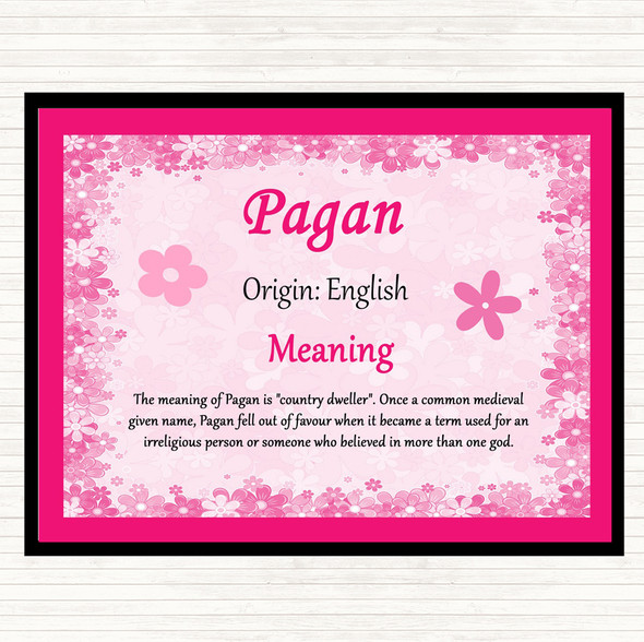 Pagan Name Meaning Placemat Pink