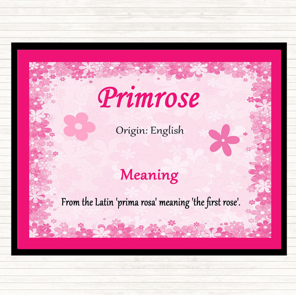 Primrose Name Meaning Placemat Pink
