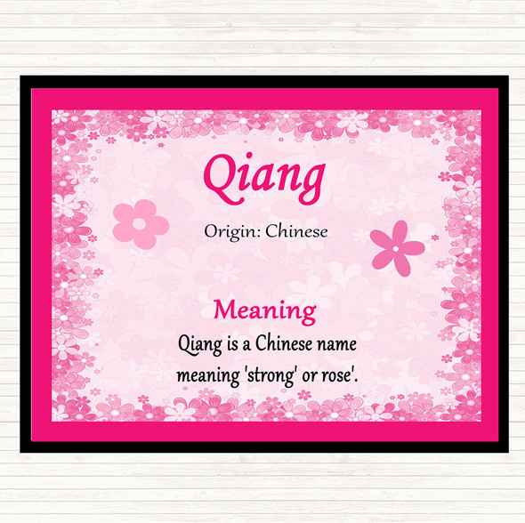 Qiang Name Meaning Placemat Pink