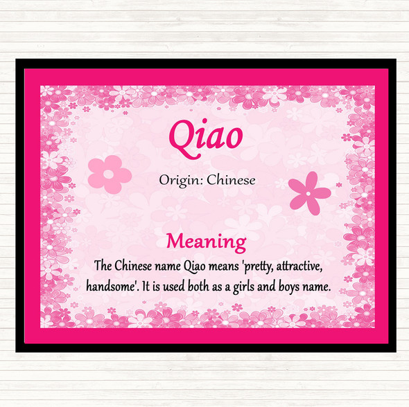 Qiao Name Meaning Placemat Pink