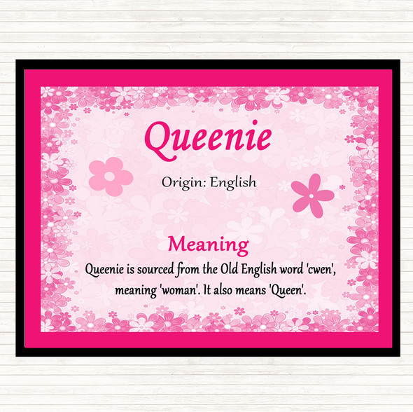 Queenie Name Meaning Placemat Pink