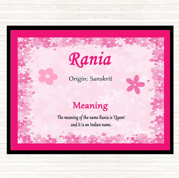 Rania Name Meaning Placemat Pink