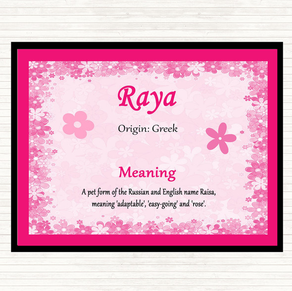 Raya Name Meaning Placemat Pink