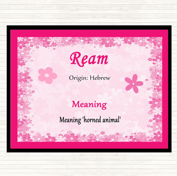 Ream Name Meaning Placemat Pink