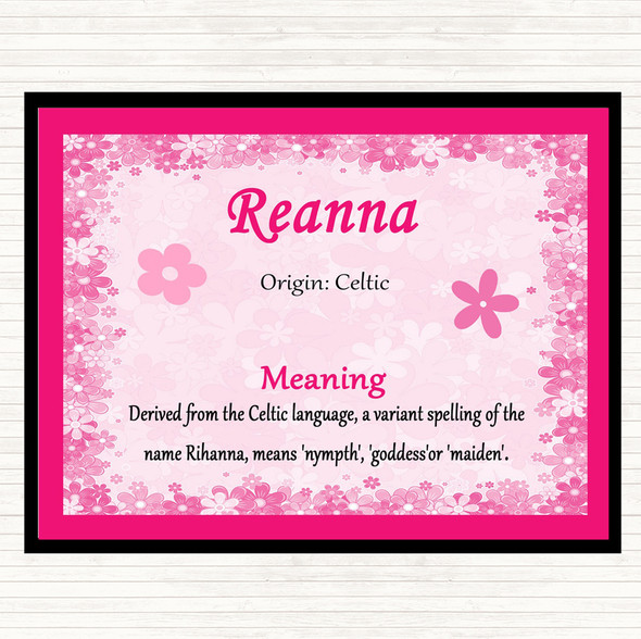 Reanna Name Meaning Placemat Pink