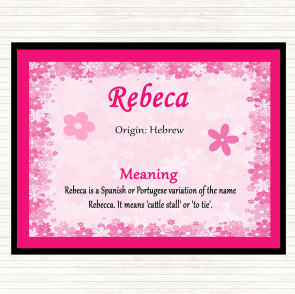 Rebeca Name Meaning Placemat Pink