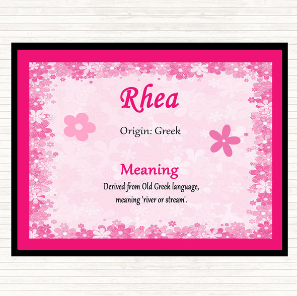Rhea Name Meaning Placemat Pink
