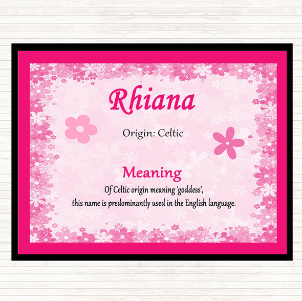 Rhiana Name Meaning Placemat Pink