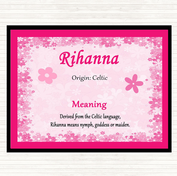 Rihanna Name Meaning Placemat Pink
