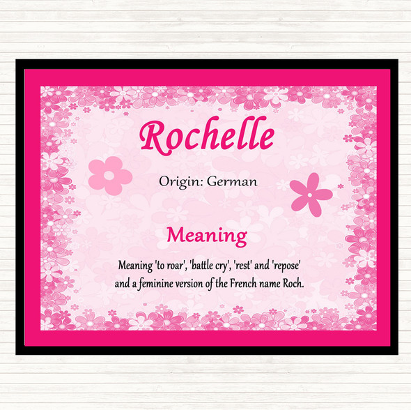 Rochelle Name Meaning Placemat Pink