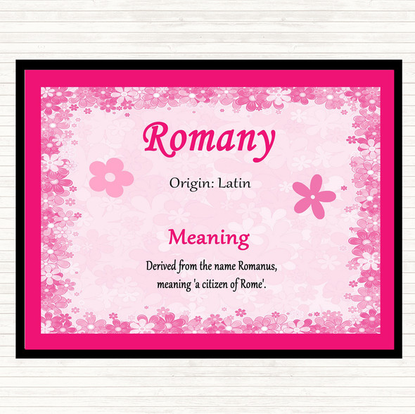 Romany Name Meaning Placemat Pink