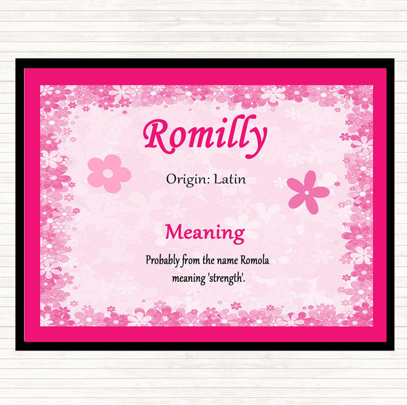 Romilly Name Meaning Placemat Pink