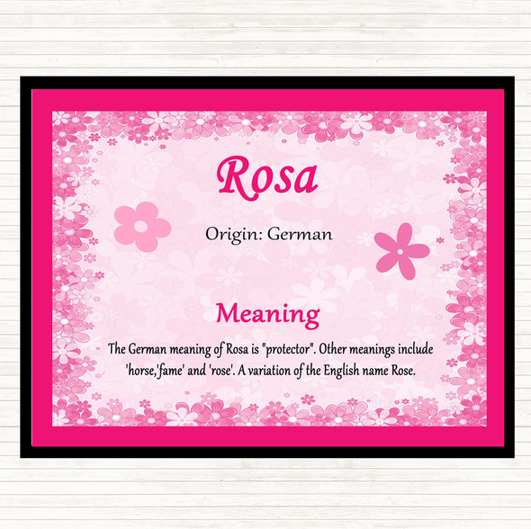 Rosa Name Meaning Placemat Pink