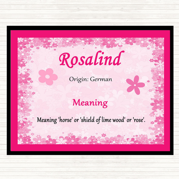 Rosalind Name Meaning Placemat Pink
