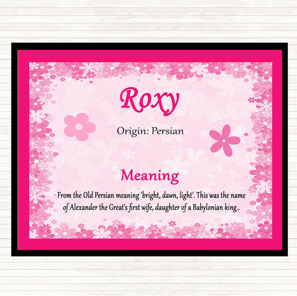 Roxy Name Meaning Placemat Pink