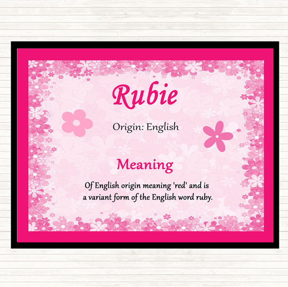 Rubie Name Meaning Placemat Pink
