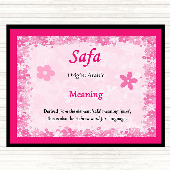 Safa Name Meaning Placemat Pink