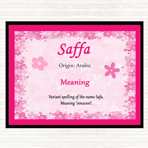 Saffa Name Meaning Placemat Pink