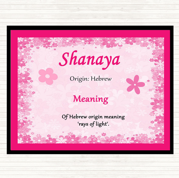 Shanaya Name Meaning Placemat Pink