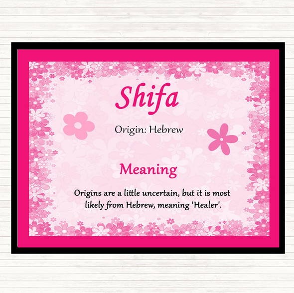 Shifa Name Meaning Placemat Pink