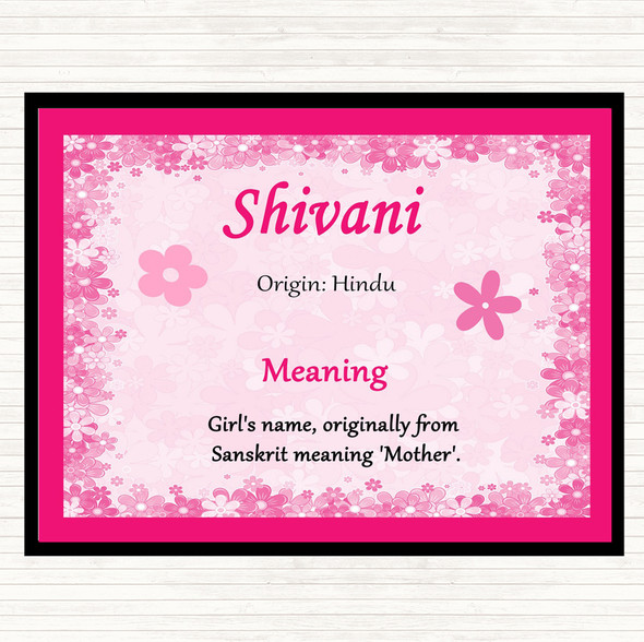 Shivani Name Meaning Placemat Pink