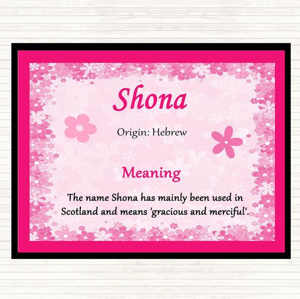 Shona Name Meaning Placemat Pink