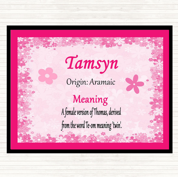 Tamsyn Name Meaning Placemat Pink