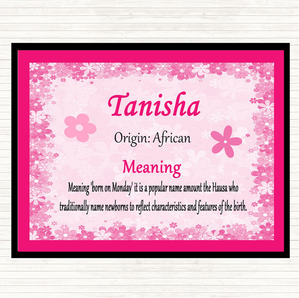Tanisha Name Meaning Placemat Pink