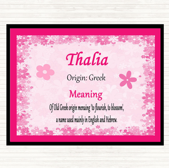 Thalia Name Meaning Placemat Pink