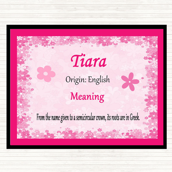 Tiara Name Meaning Placemat Pink
