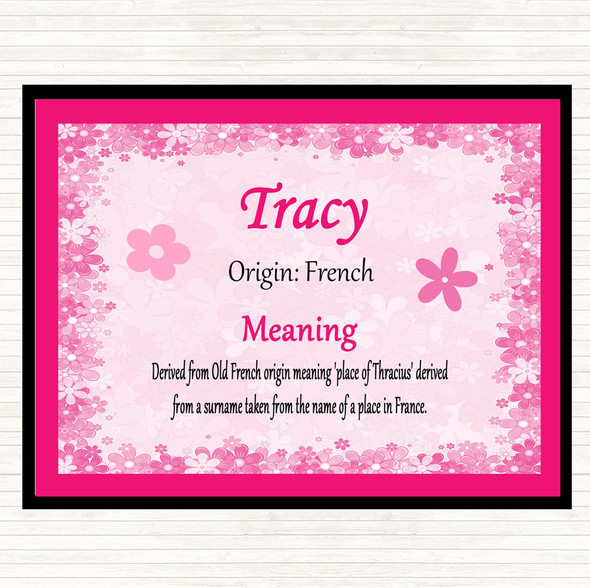 Tracy Name Meaning Placemat Pink
