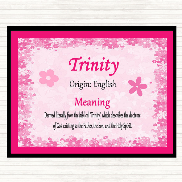 Trinity Name Meaning Placemat Pink