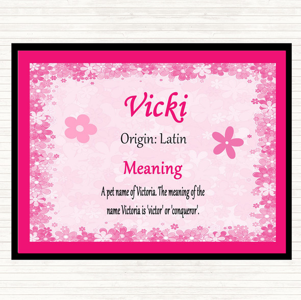 Vicki Name Meaning Placemat Pink