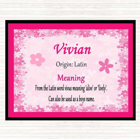 Vivian Name Meaning Placemat Pink