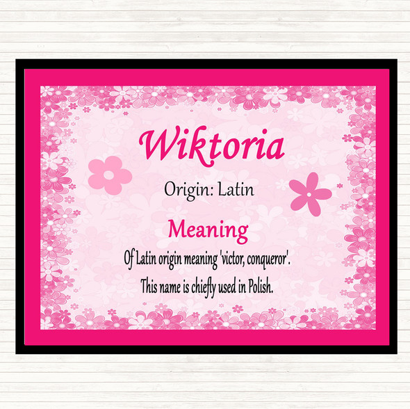 Wiktoria Name Meaning Placemat Pink