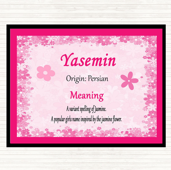 Yasemin Name Meaning Placemat Pink