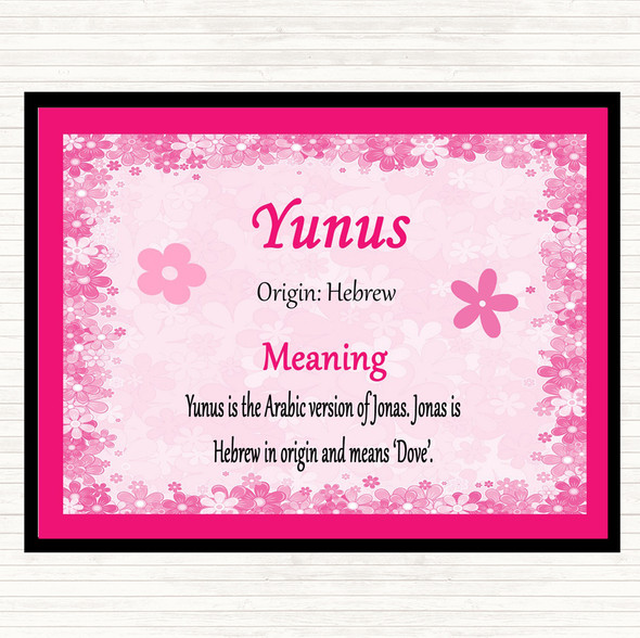 Yunus Name Meaning Placemat Pink