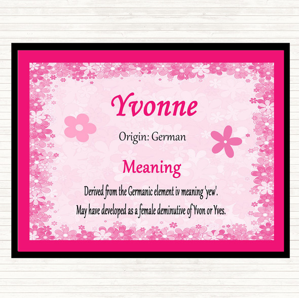 Yvonne Name Meaning Placemat Pink