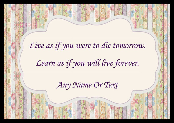 Quote Live Forever Placemat