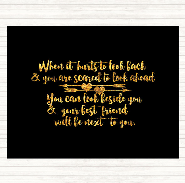 Black Gold Looking Ahead Quote Placemat