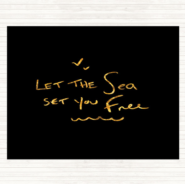Black Gold Sea Set Free Quote Placemat