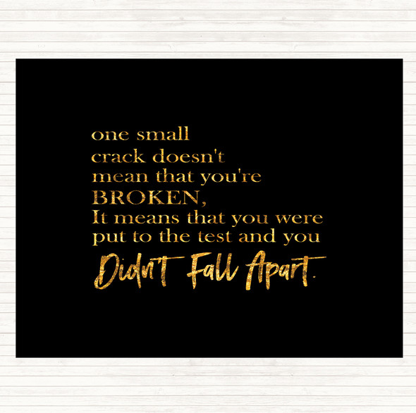 Black Gold Small Crack Quote Placemat