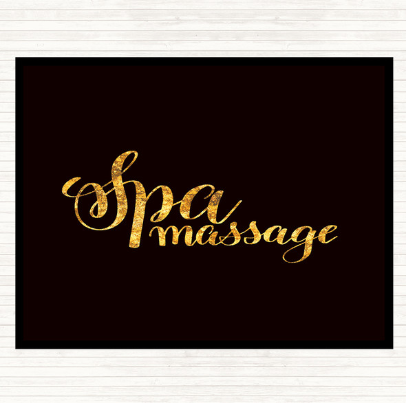Black Gold Spa Massage Quote Placemat